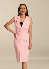 Pink Scuba Blazer Dress
